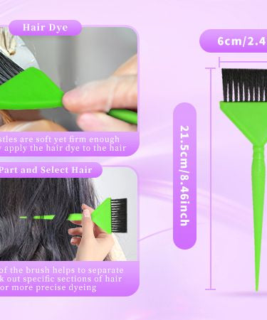 Coloring Brush Hair green & black (1pc)