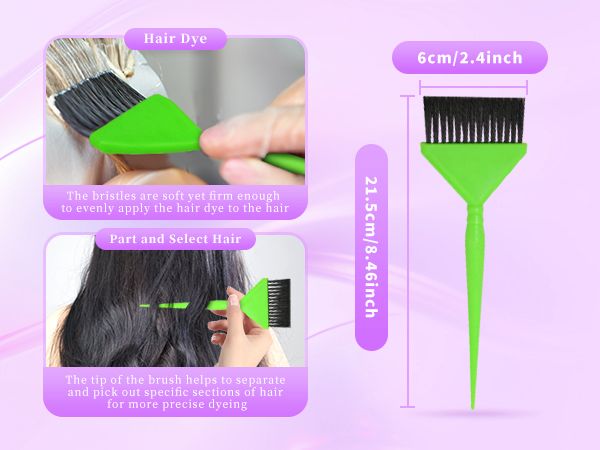 Coloring Brush Hair green & black (1pc)