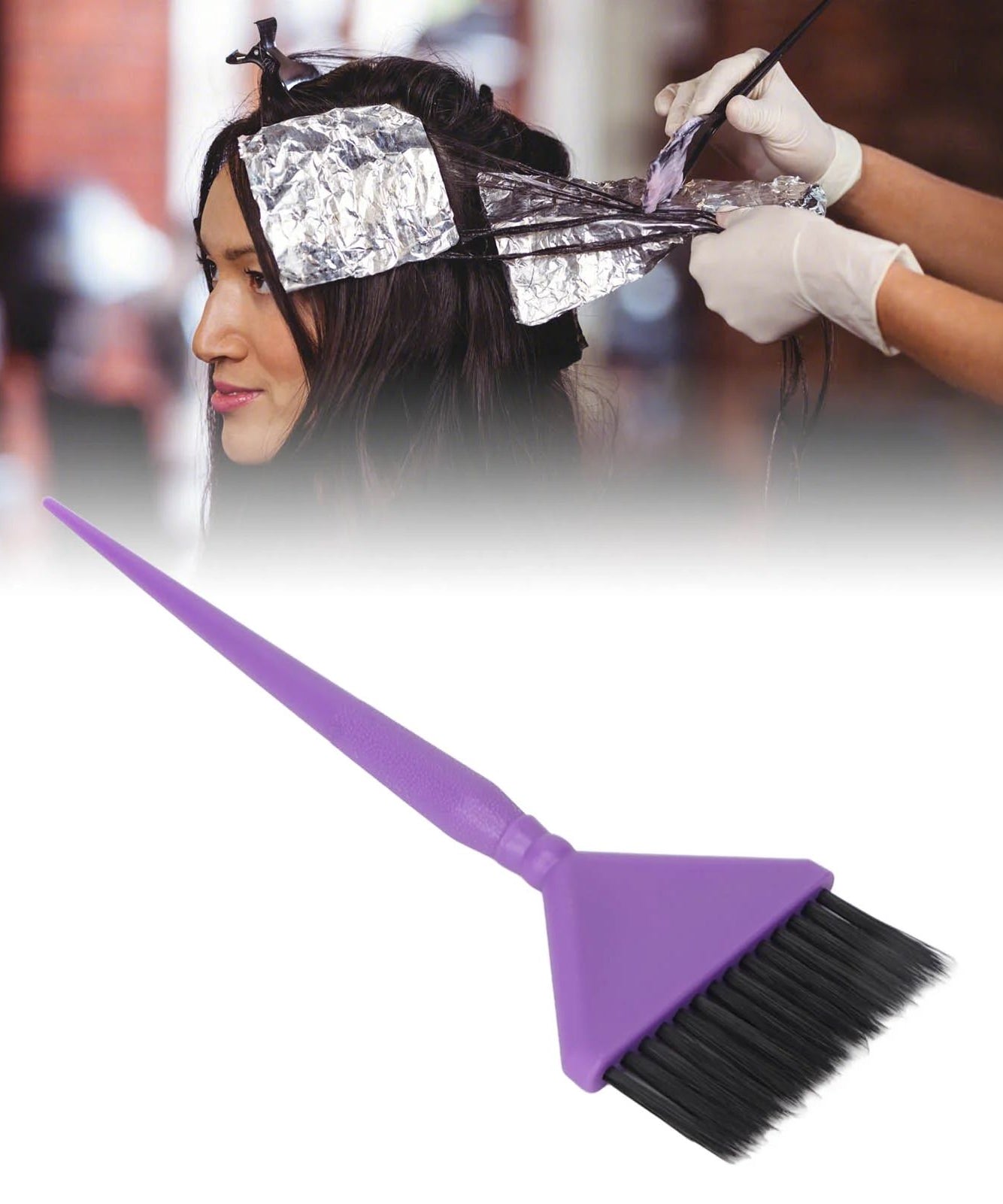 Coloring Brush Hair Purple & Black (1pc)