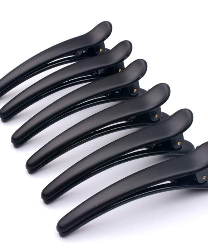 Professional Hair Clips Black (6 pieces)
