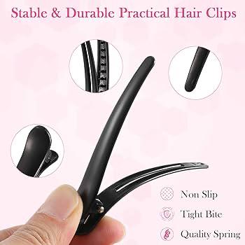 Professional Hair Clips Black (6 pieces)