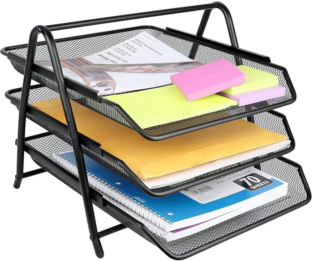 Metal Paper Tray – 3 Tiers – Black