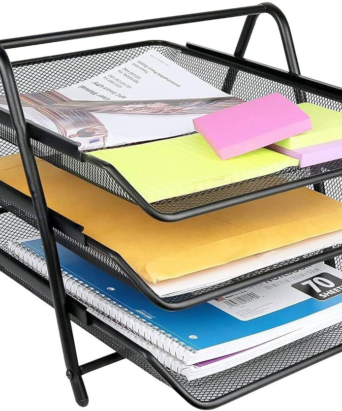 Metal Paper Tray–3 Tiers Black