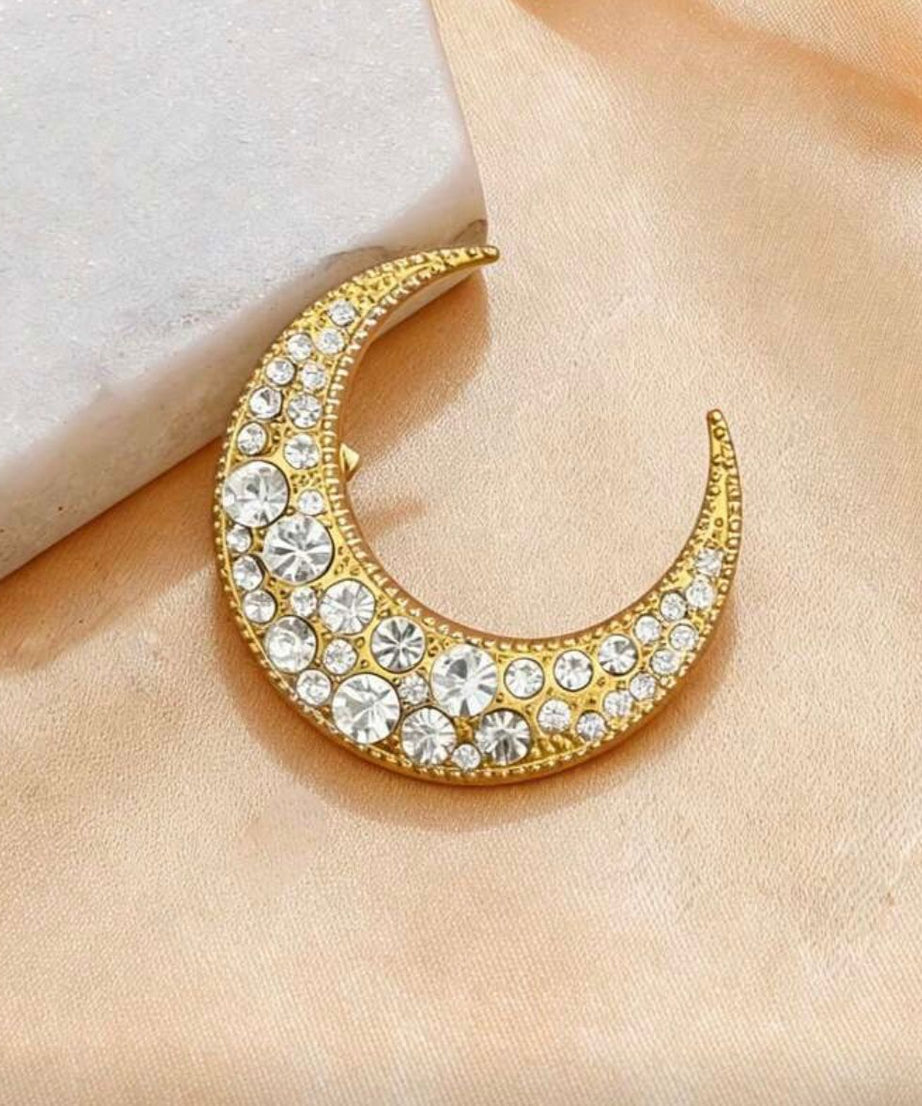 Hair Accessory A golden in the shape of a sparkling crescent ( 1 pieces )