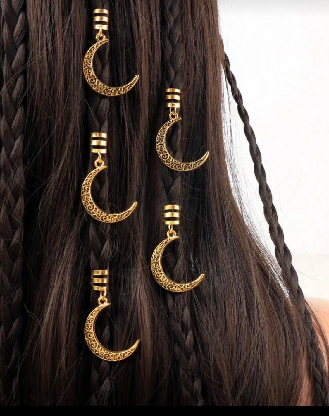 hair accessory gold in the shape of a crescent moon (2 pieces)