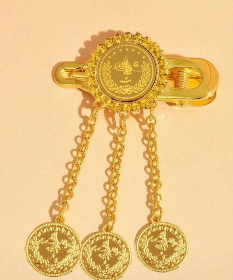 HAIR ACCESSORIES GOLD COIN TASSEL