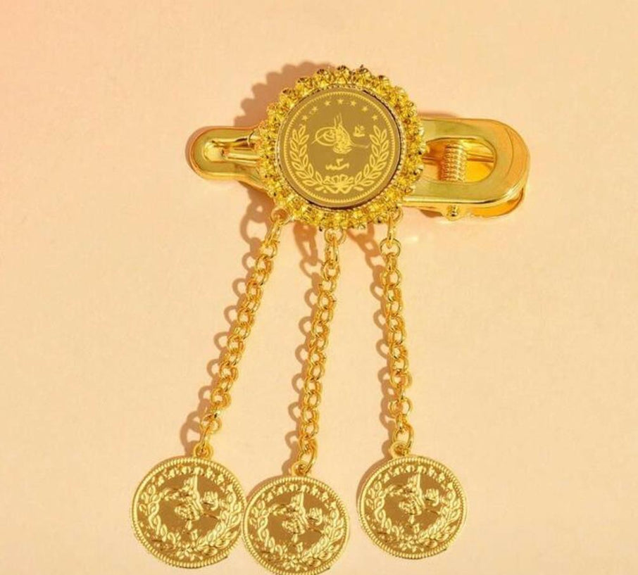 HAIR ACCESSORIES GOLD COIN TASSEL