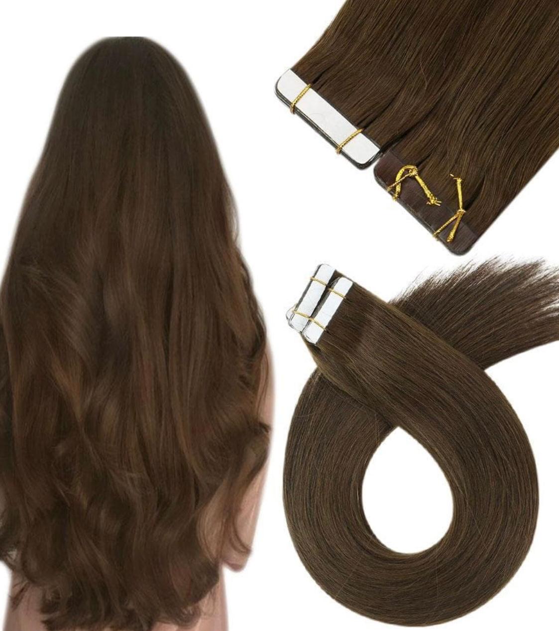 Set Natural Human Hair Clip in Extensions
