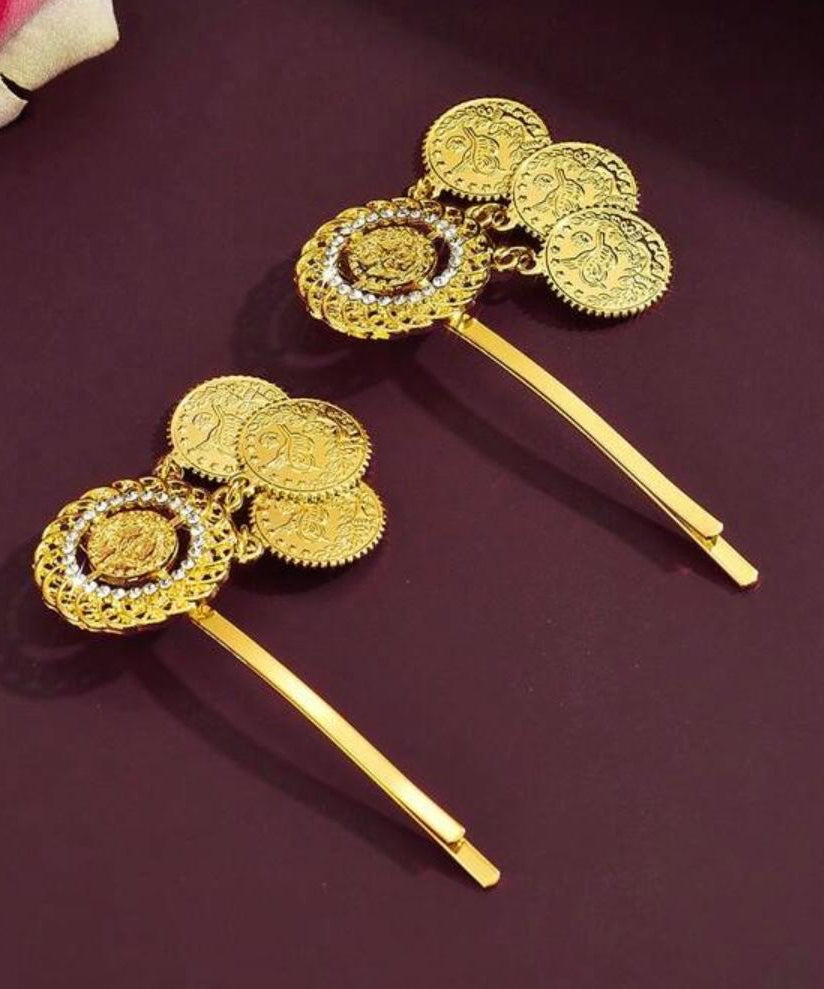 ACCESSORY WOMENS HAIR CLIPS GOLD (1 PIECES)