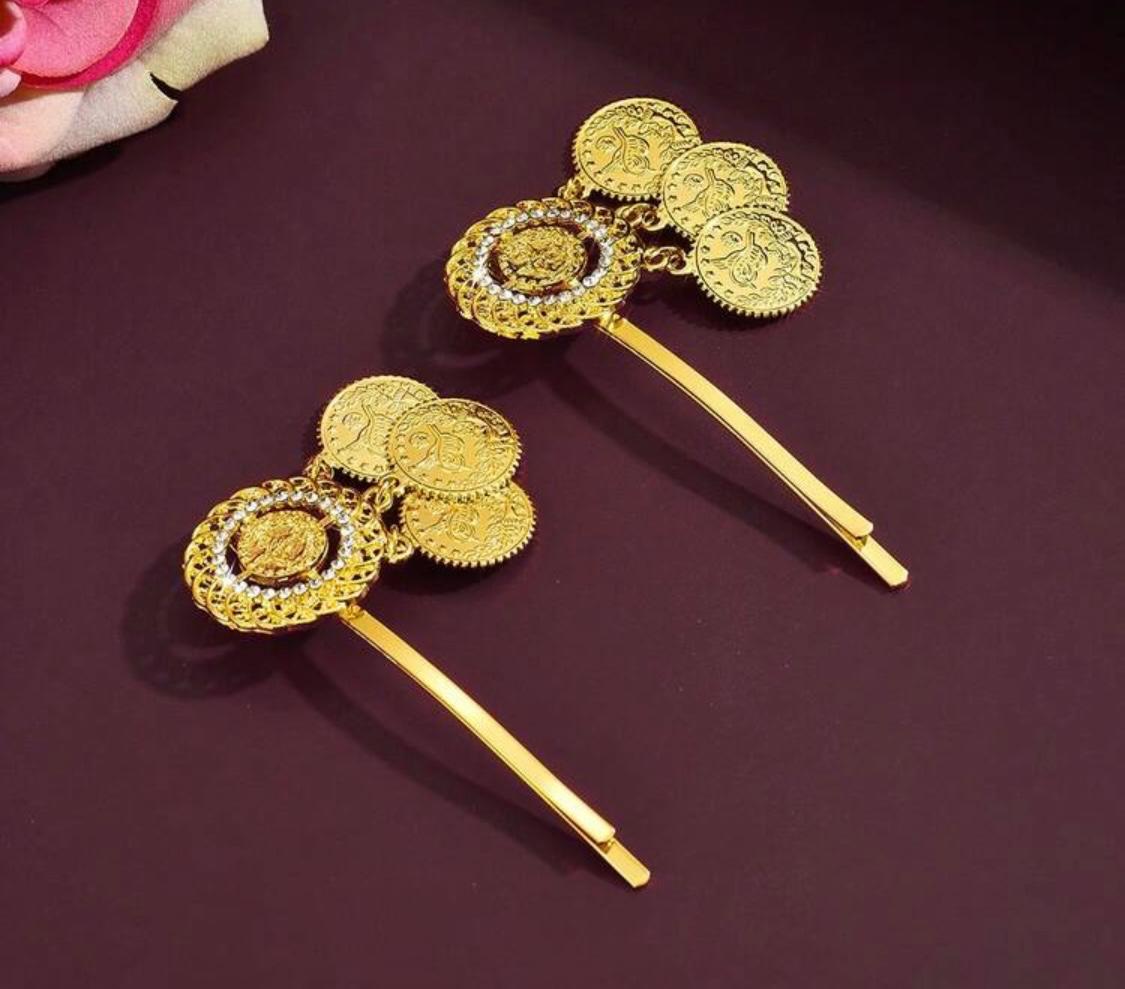 ACCESSORY WOMENS HAIR CLIPS GOLD (1 PIECES)