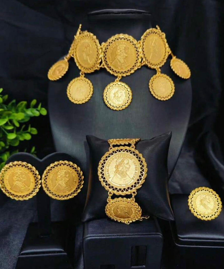 ACCESSORY WOMEN NECKLACE EARRING BRACELET RING JEWELRY SET