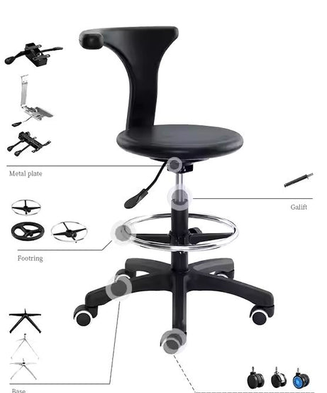 Rolling Swivel Chair Black