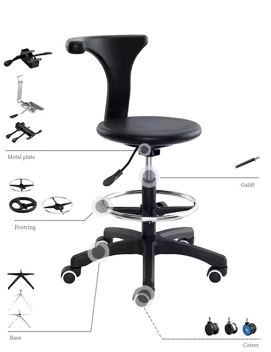 Rolling Swivel Chair Black