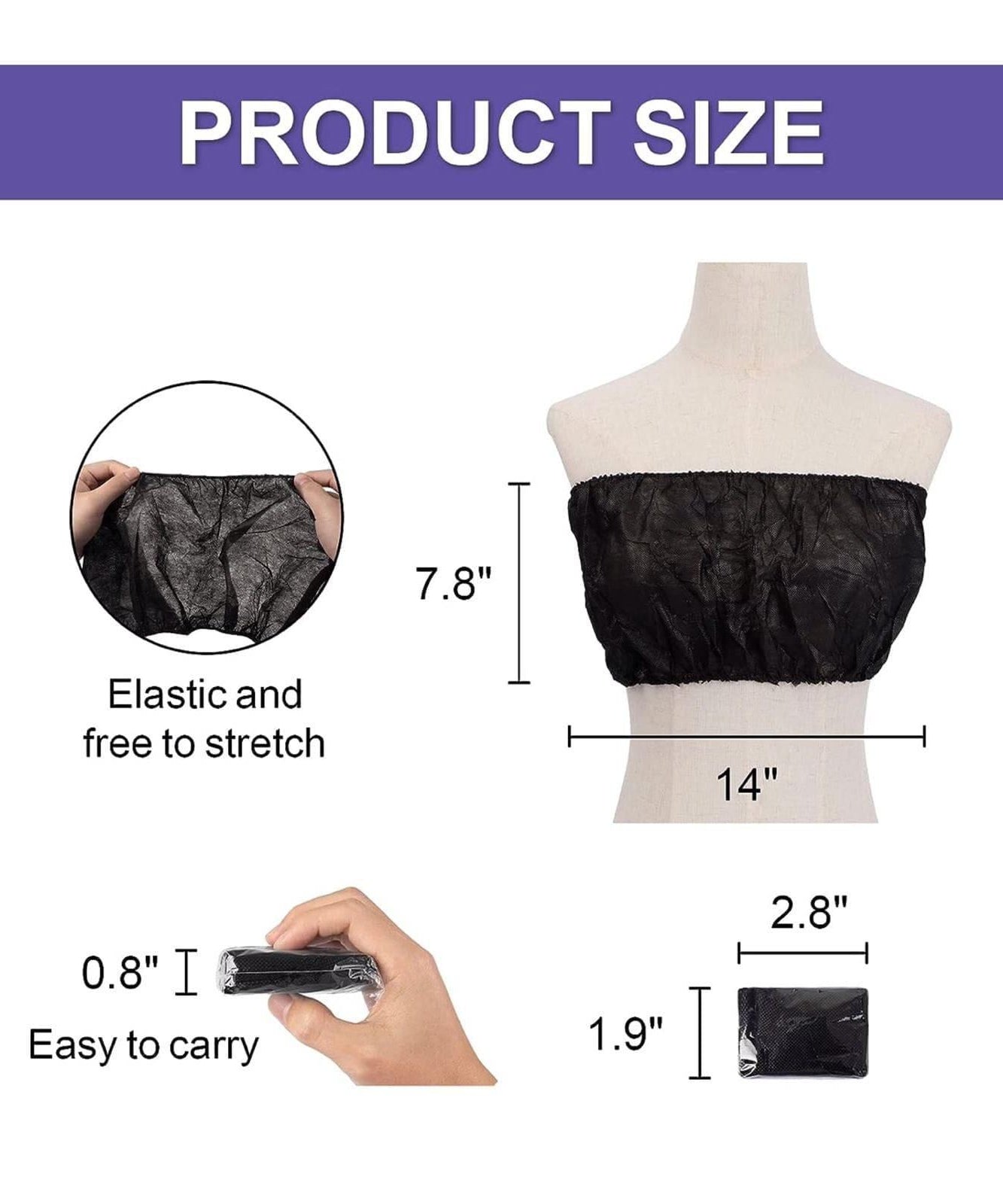 Disposable Bras Black (1pc)