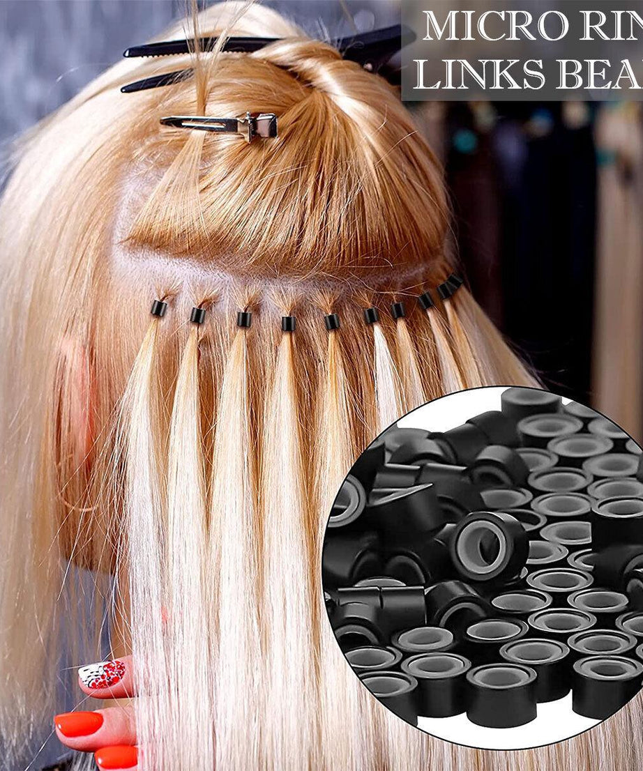 Micro Rings Links Beads Silicone Hair Extensions (10 pieces)