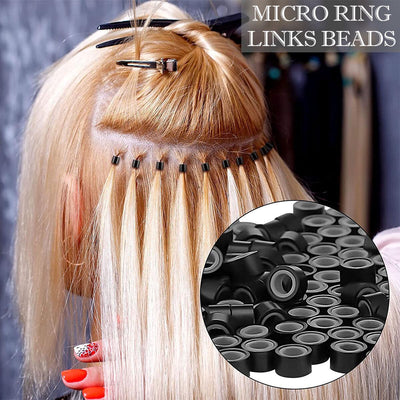 Micro Rings Links Beads Silicone Hair Extensions (10 pieces)