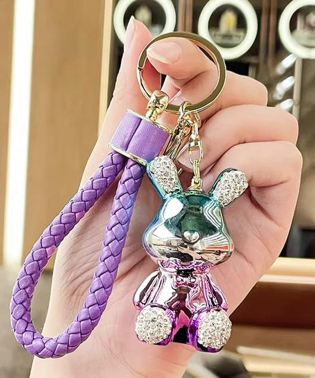 سلسلة مفاتيح على شكل دب تيدي من الكريستال