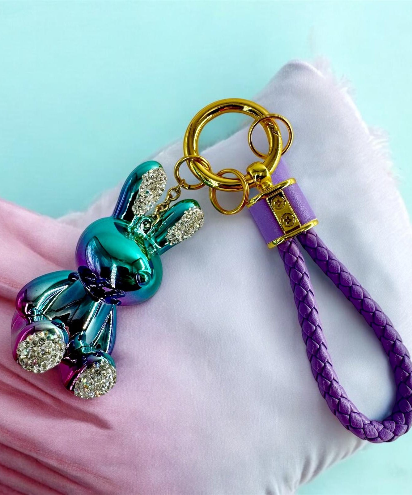 Crystal Teddy Bear Wristlet Key Chains