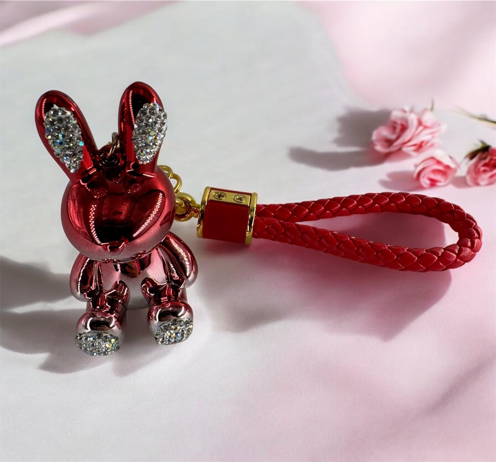 Crystal Teddy Bear Wristlet Key Chains