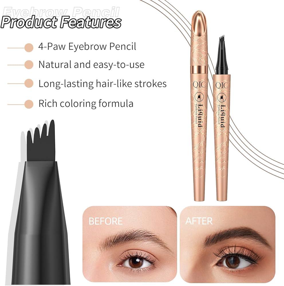 قلم حواجب سائل من كيو آي سي - 4 نقاط