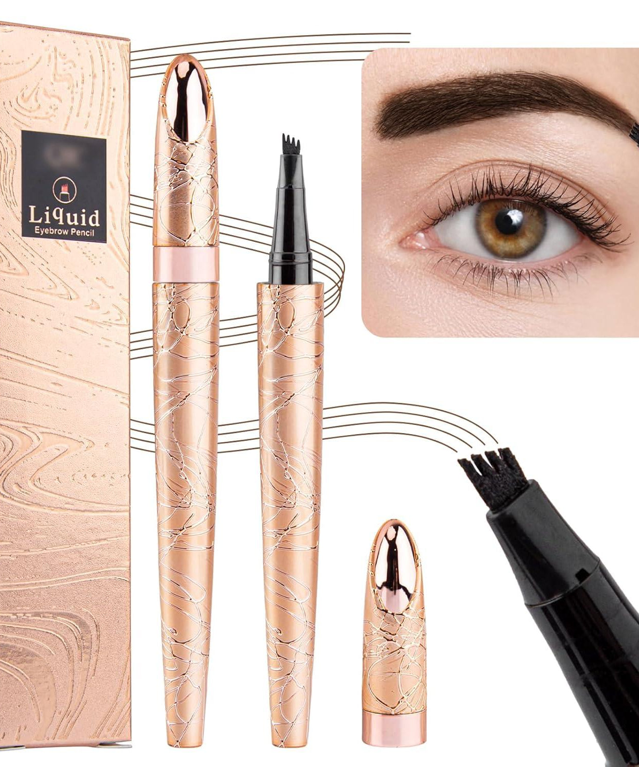 قلم حواجب سائل من كيو آي سي - 4 نقاط