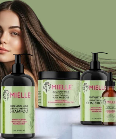 Mielle Rosemary Mint Organics Pack of 4 ( Shampoo + Conditioner + Mask + Oil )