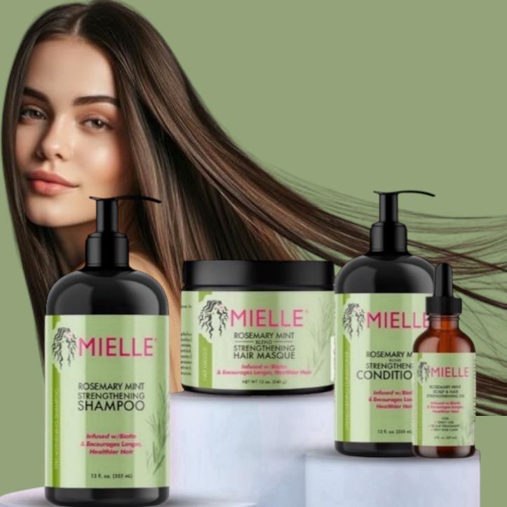 Mielle Rosemary Mint Organics Pack of 4 ( Shampoo + Conditioner + Mask + Oil )