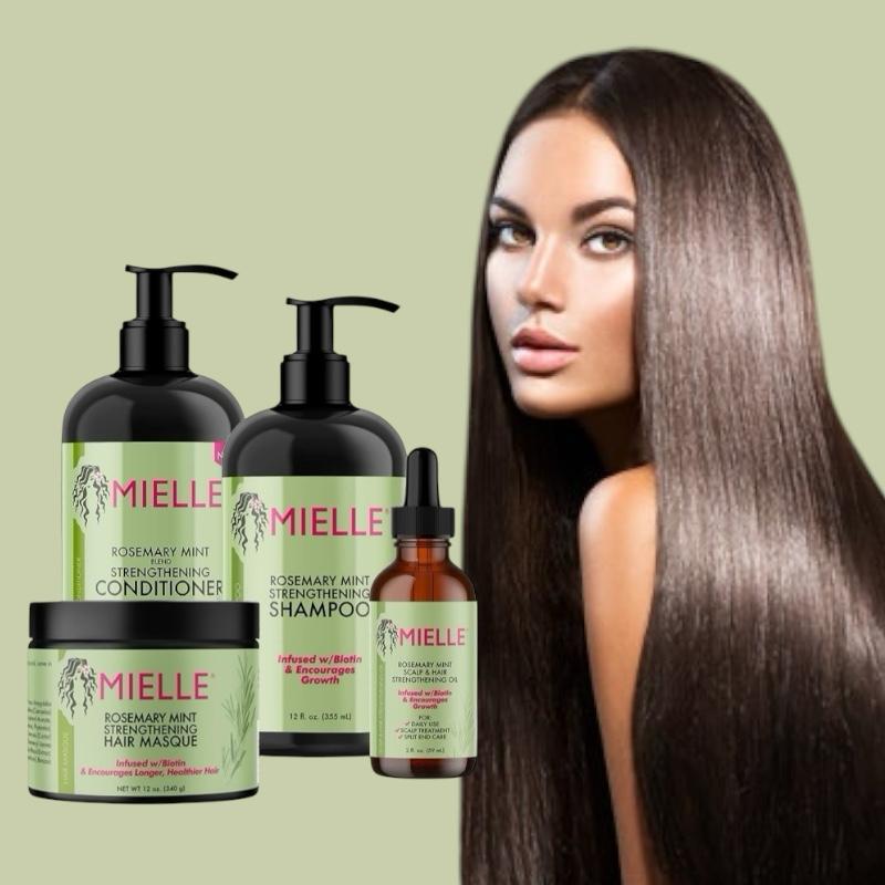 Mielle Rosemary Mint Organics Pack of 4 ( Shampoo + Conditioner + Mask + Oil )