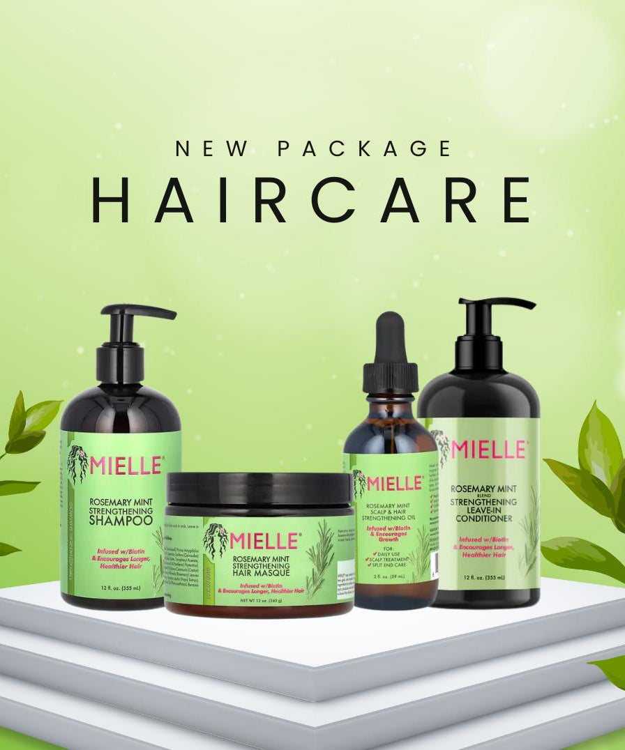 Mielle Rosemary Mint Organics Pack of 4 ( Shampoo + Conditioner + Mask + Oil )