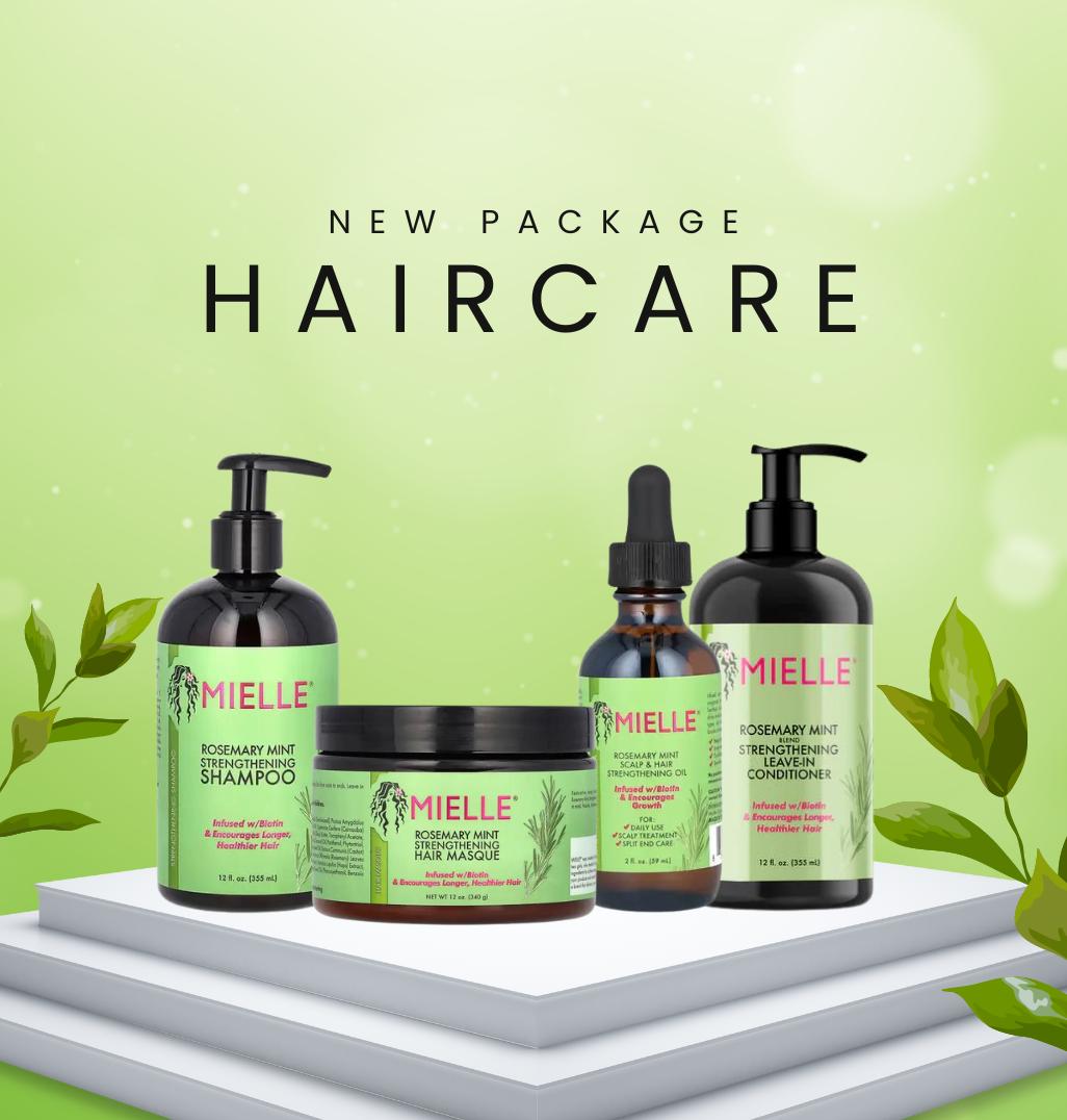 Mielle Rosemary Mint Organics Pack of 4 ( Shampoo + Conditioner + Mask + Oil )