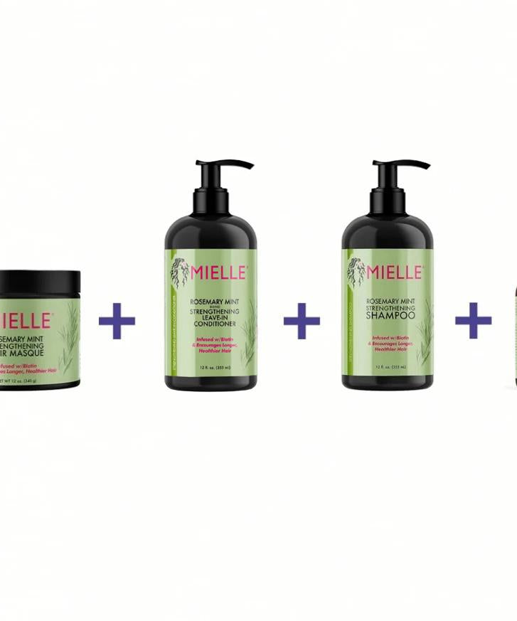 Mielle Rosemary Mint Organics Pack of 4 ( Shampoo + Conditioner + Mask + Oil )