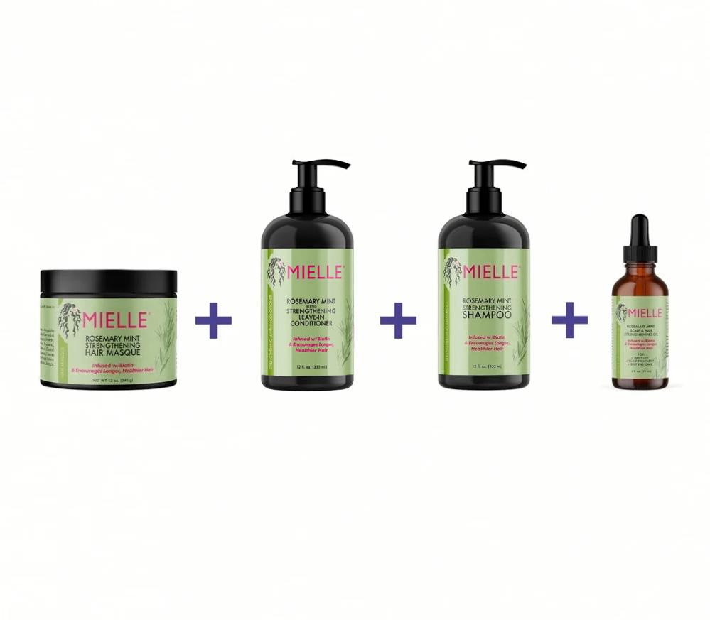 Mielle Rosemary Mint Organics Pack of 4 ( Shampoo + Conditioner + Mask + Oil )