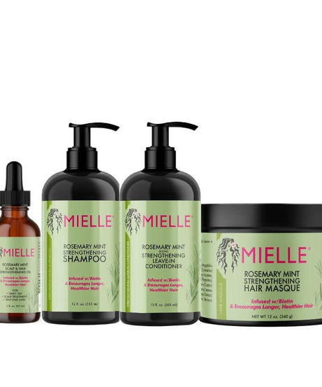 Mielle Rosemary Mint Organics Pack of 4 ( Shampoo + Conditioner + Mask + Oil )