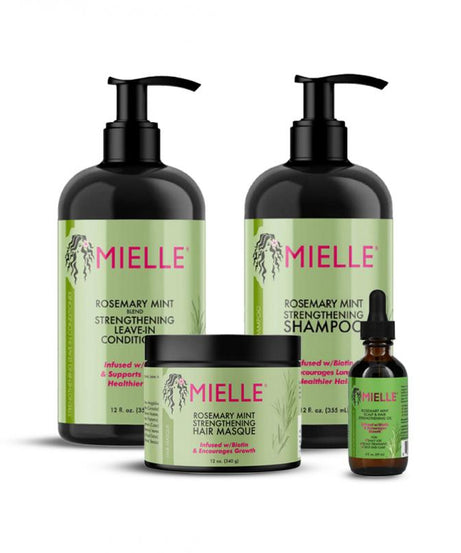 Mielle Rosemary Mint Organics Pack of 4 ( Shampoo + Conditioner + Mask + Oil )