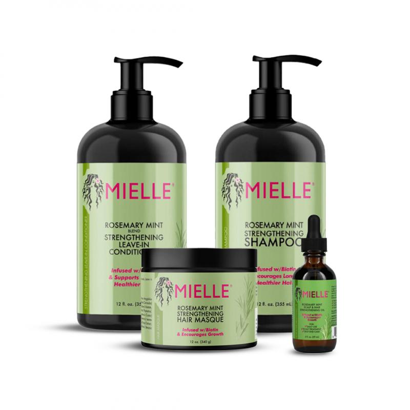 Mielle Rosemary Mint Organics Pack of 4 ( Shampoo + Conditioner + Mask + Oil )