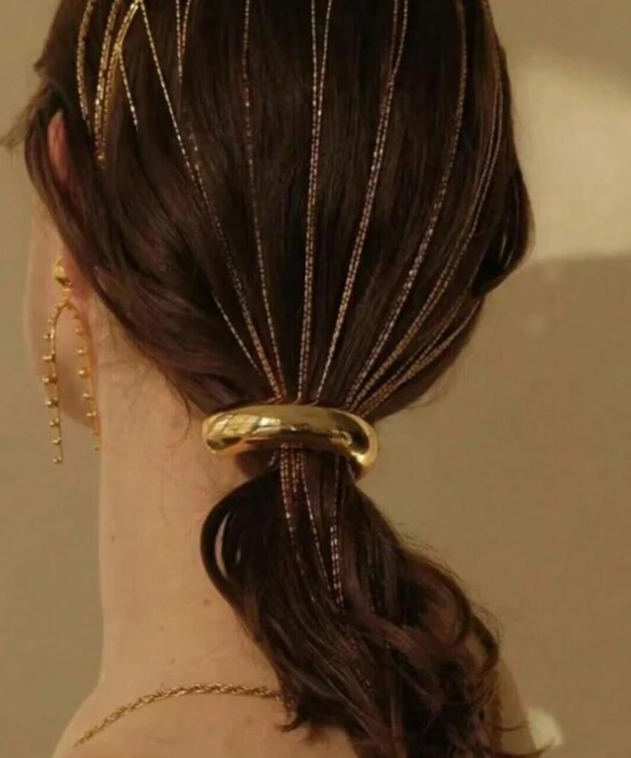 Gold Metal Hair Tie Accessory Scc (1 piece)