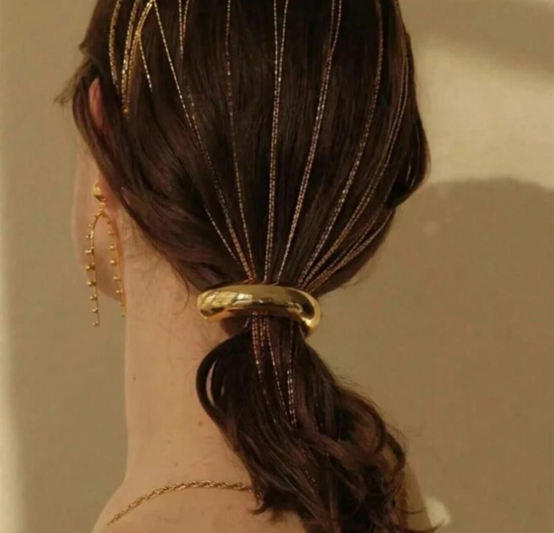 Gold Metal Hair Tie Accessory Scc (1 piece)