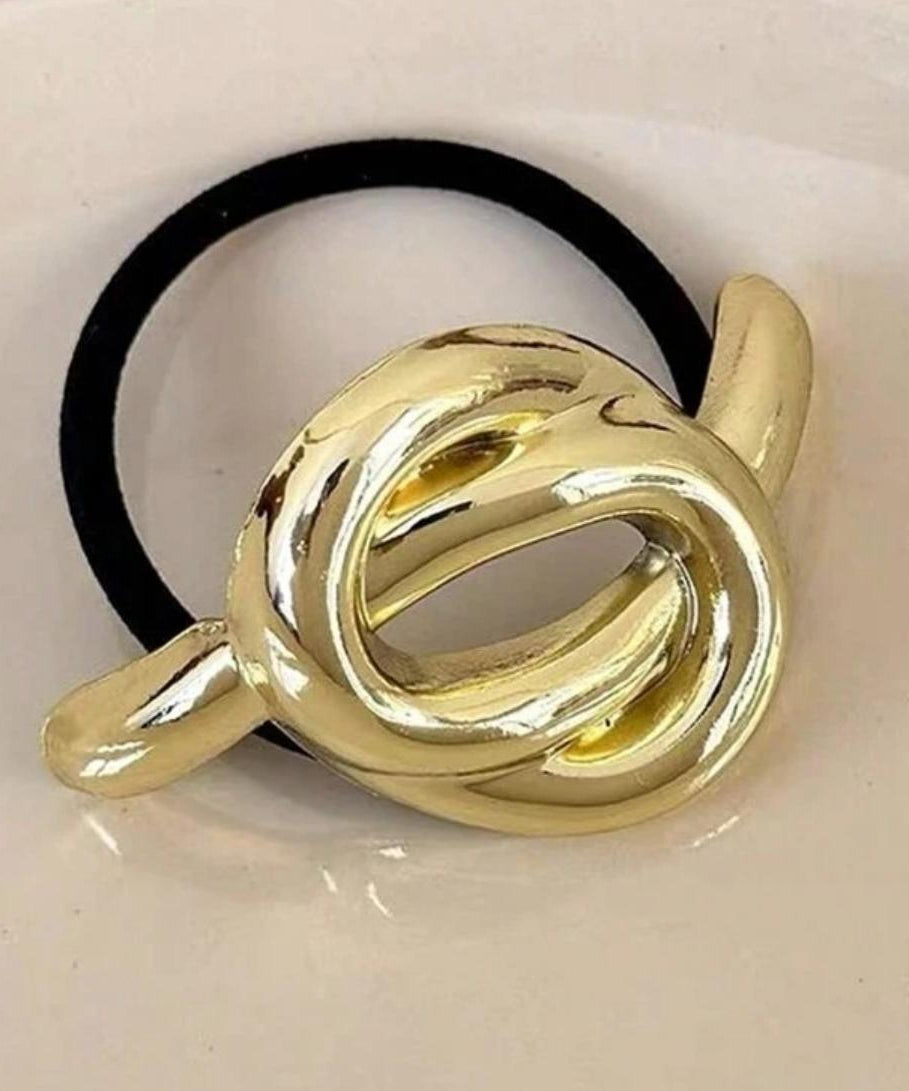 Gold Metal Hair Tie Accessory Scox (1 piece)