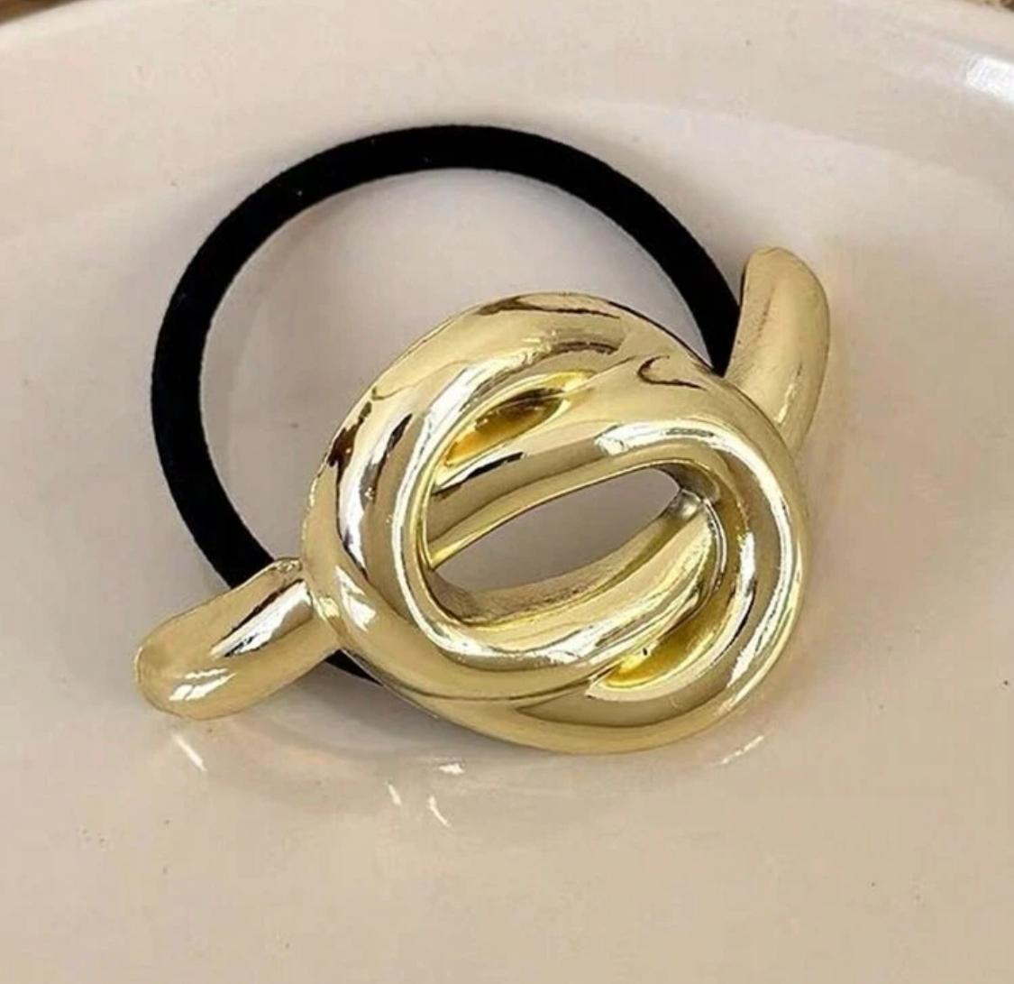Gold Metal Hair Tie Accessory Scox (1 piece)