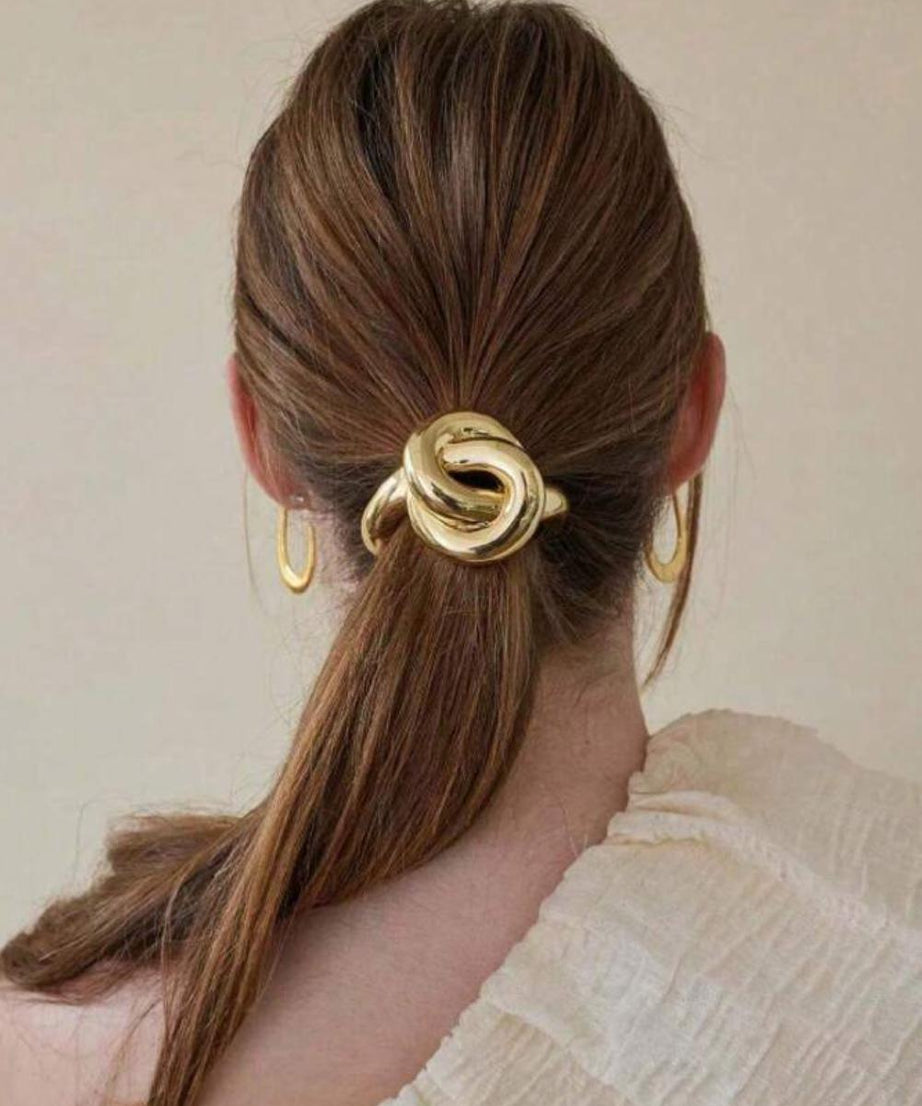 Gold Metal Hair Tie Accessory Scox (1 piece)