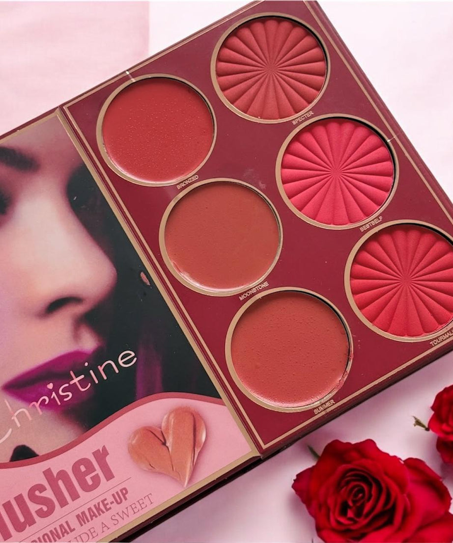 Christine 4-in-1 Makeup Booklet - Eyeshadow & Highlighter & Blusher & Contour