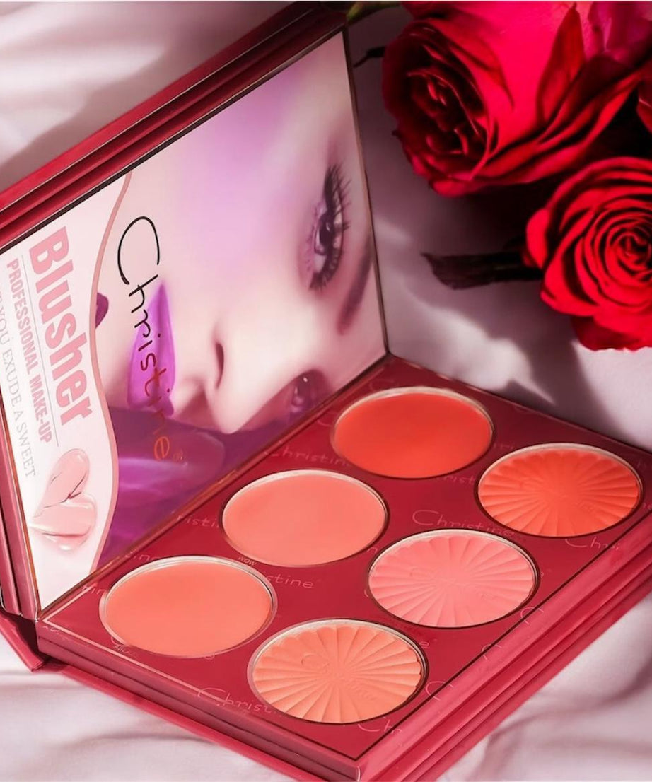 Christine 4-in-1 Makeup Booklet - Eyeshadow & Highlighter & Blusher & Contour