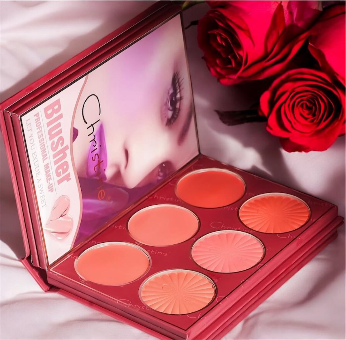 Christine 4-in-1 Makeup Booklet - Eyeshadow & Highlighter & Blusher & Contour