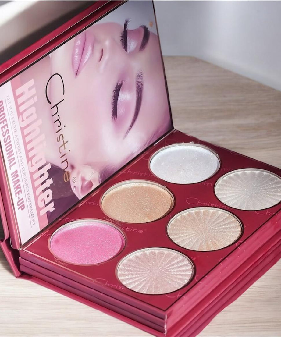 Christine 4-in-1 Makeup Booklet - Eyeshadow & Highlighter & Blusher & Contour