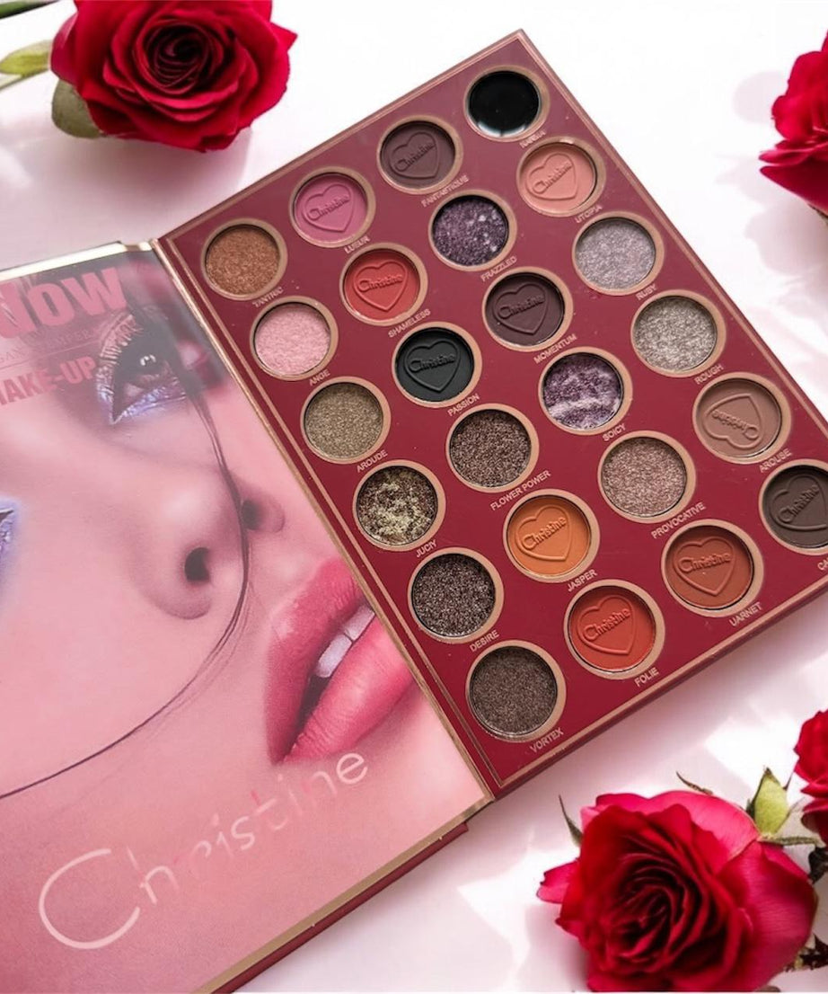 Christine 4-in-1 Makeup Booklet - Eyeshadow & Highlighter & Blusher & Contour