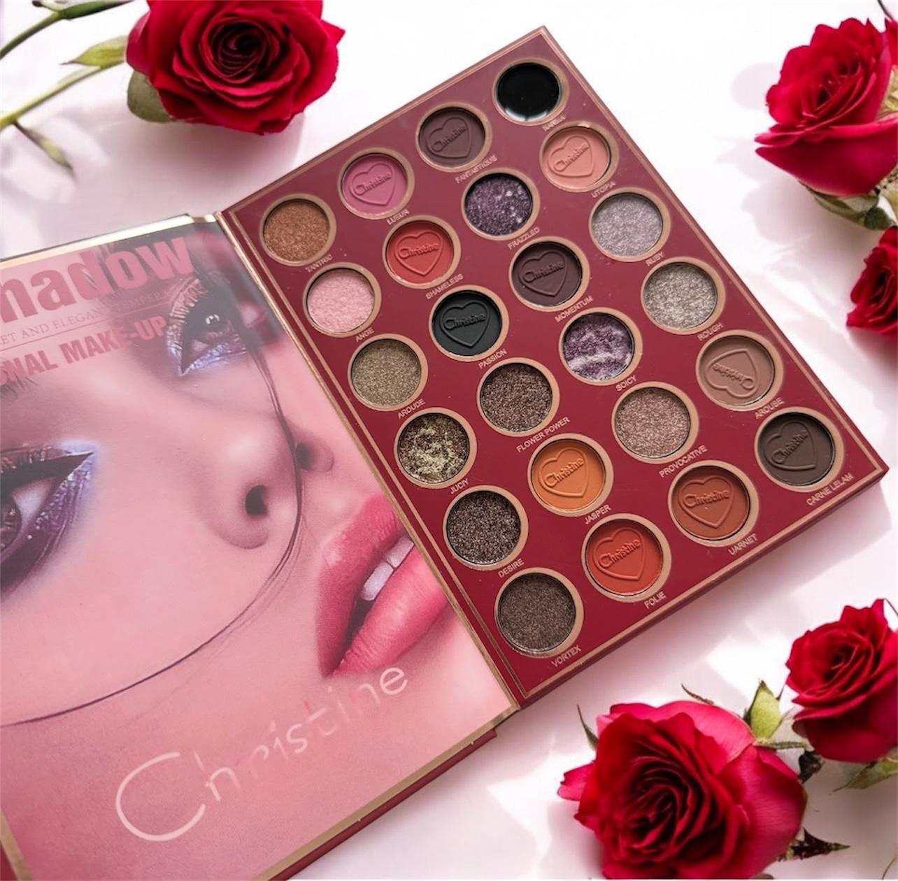 Christine 4-in-1 Makeup Booklet - Eyeshadow & Highlighter & Blusher & Contour