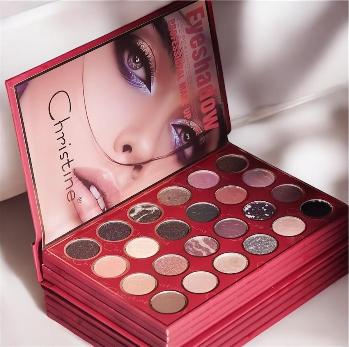 Christine 4-in-1 Makeup Booklet - Eyeshadow & Highlighter & Blusher & Contour