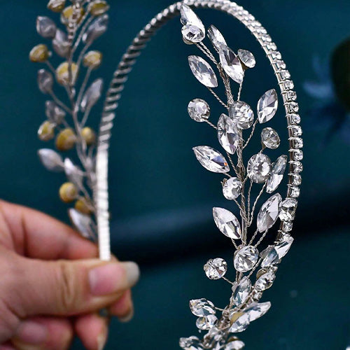 Hair Accessory rhinestone leaf