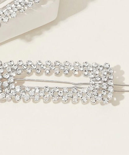 Hair Accessory Silver in the shape of a rectangle ( 1 piece )