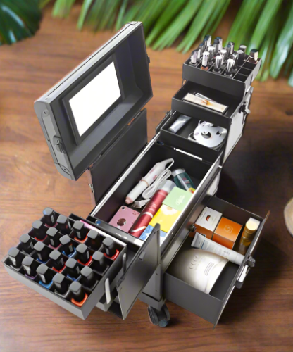 Professional Makeup Artist Trolley Lockable Case Professional Makeup Artist Trolley Lockable Case